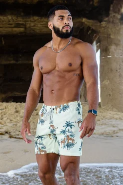 Shorts<Youngla 128 Abstract Swim Shorts '22 Disguised Tiger|Donut|Furry Leopard|Melon Pineapple