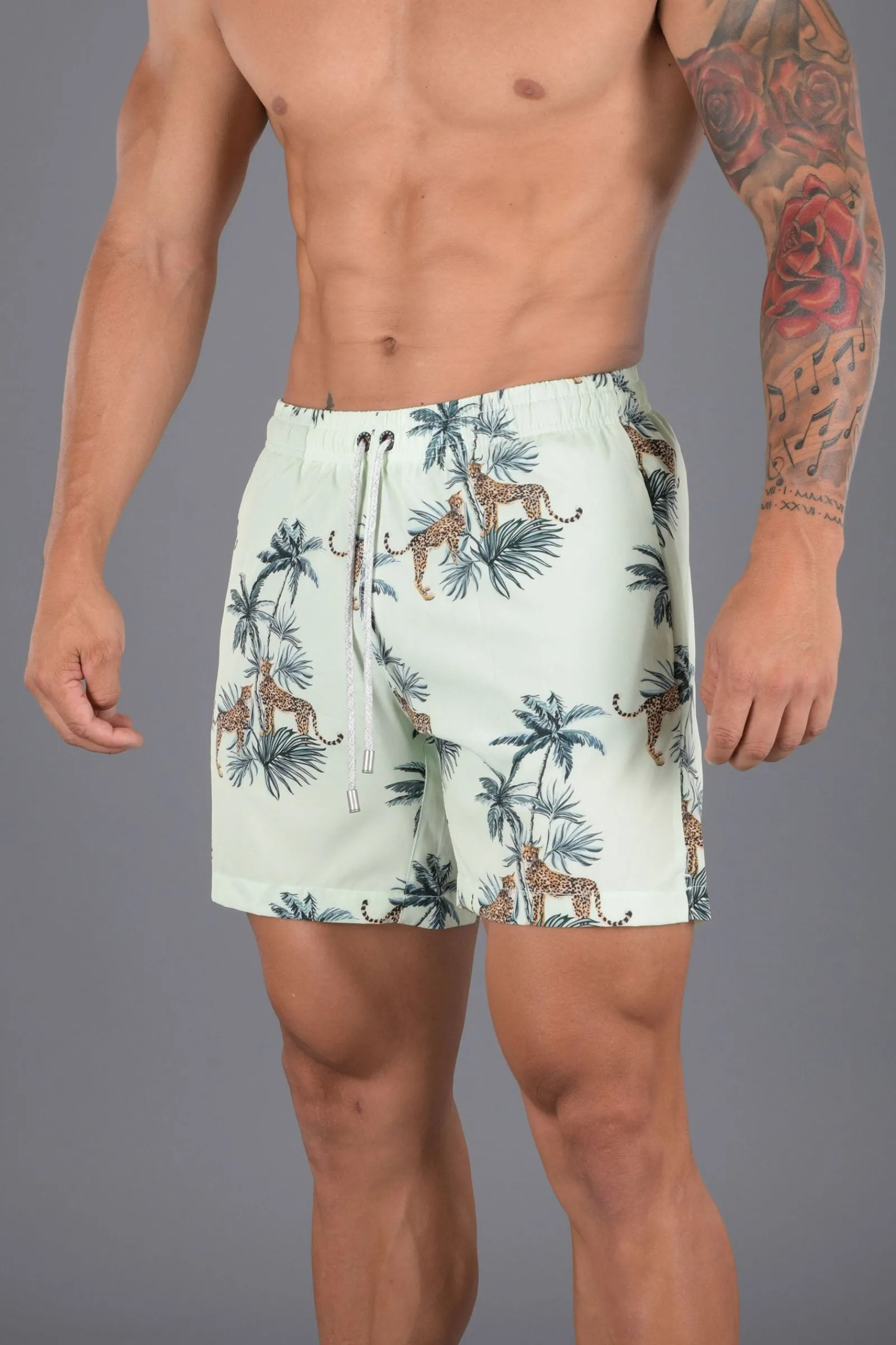 Shorts<Youngla 128 Abstract Swim Shorts '22 Disguised Tiger|Donut|Furry Leopard|Melon Pineapple