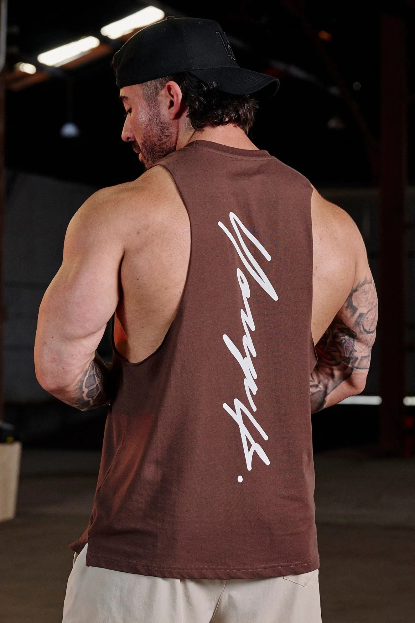 Tanks<Youngla 323 Autograph Delt Tanks Black|Heather Grey|Hot Fudge|Mustard Yellow