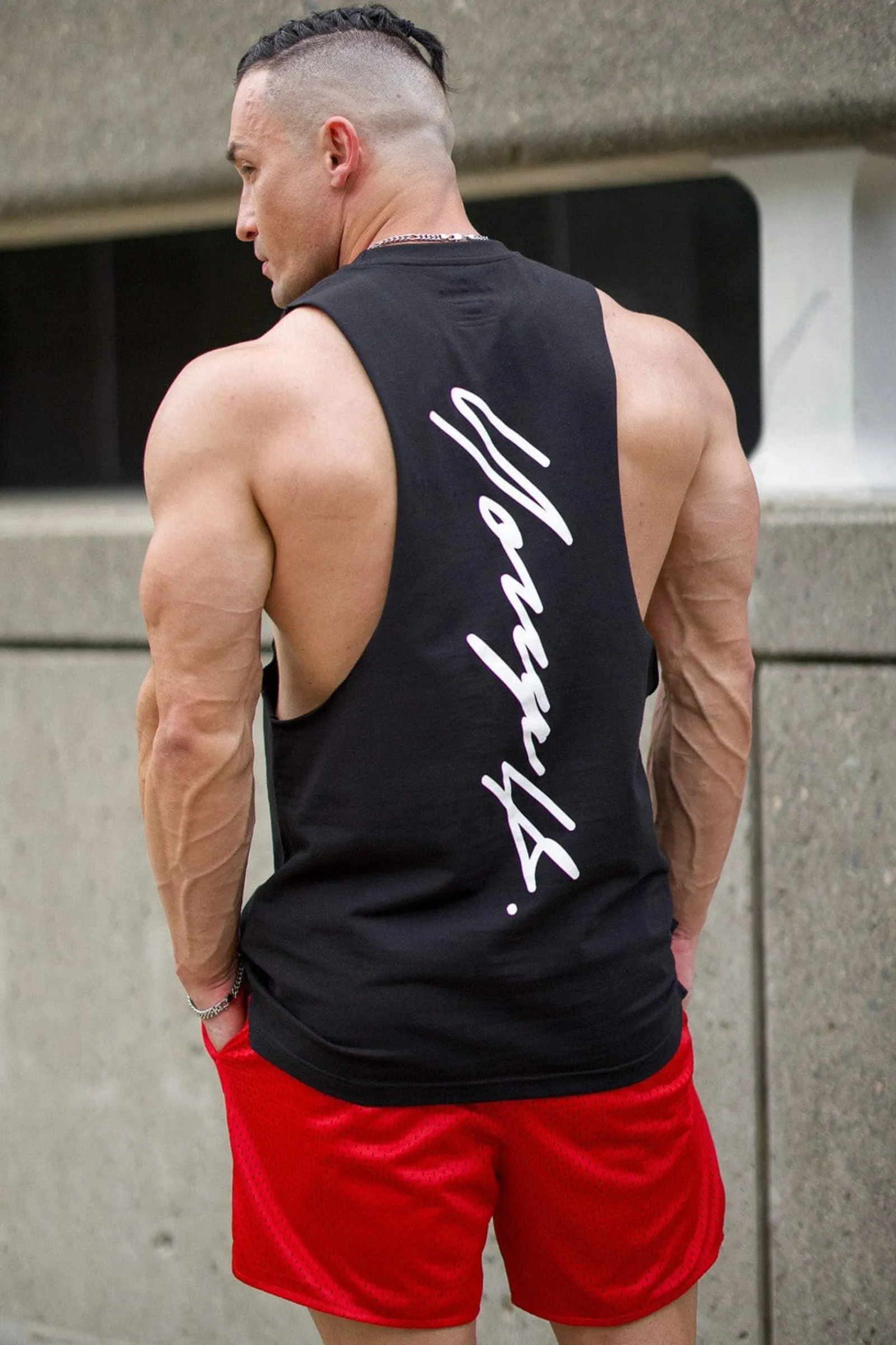 Tanks<Youngla 323 Autograph Delt Tanks Black|Heather Grey|Hot Fudge|Mustard Yellow
