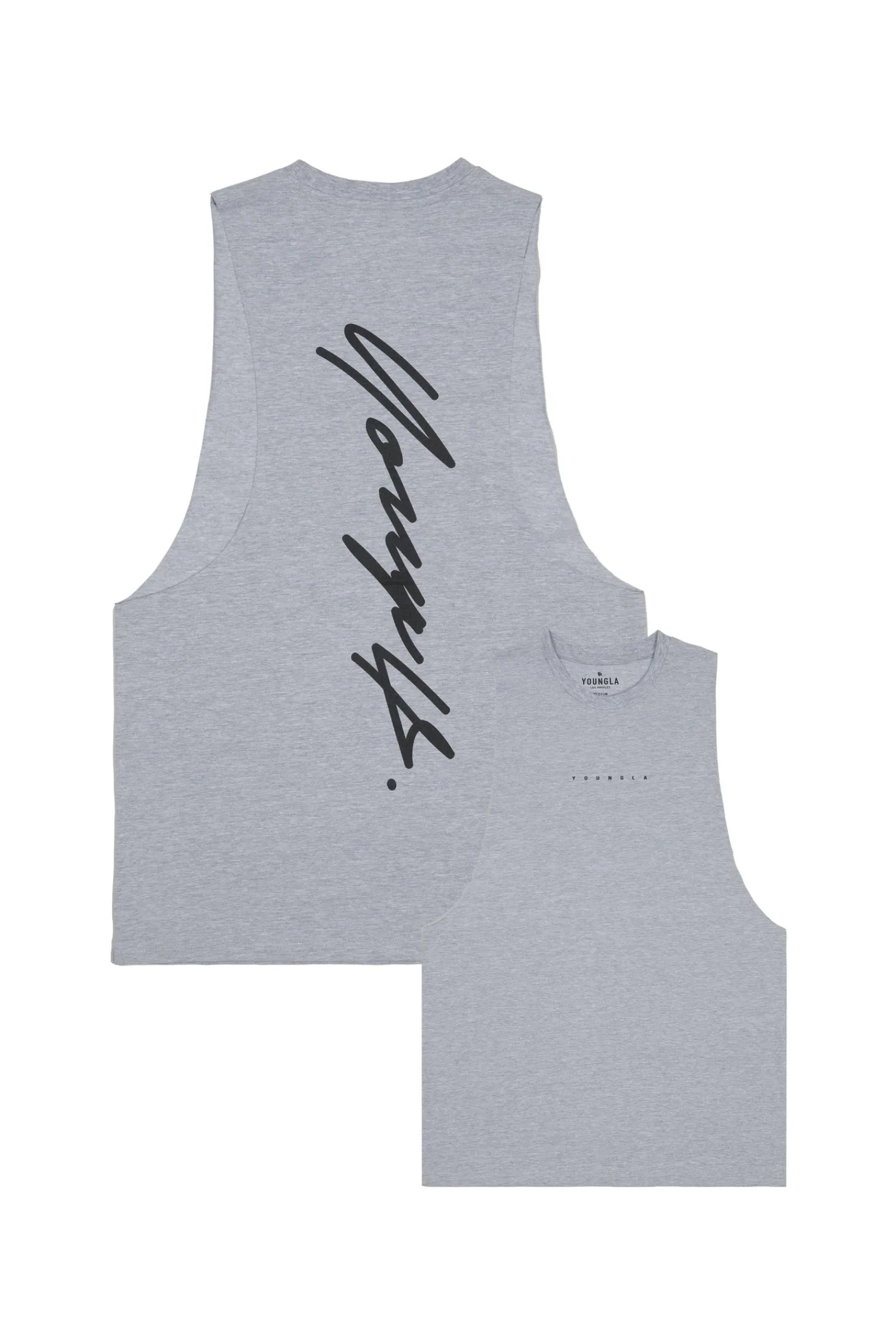 Tanks<Youngla 323 Autograph Delt Tanks Black|Heather Grey|Hot Fudge|Mustard Yellow