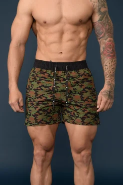 Shorts<Youngla 101 Bodybuilding Short Shorts All Black|Red|Olive|All Grey