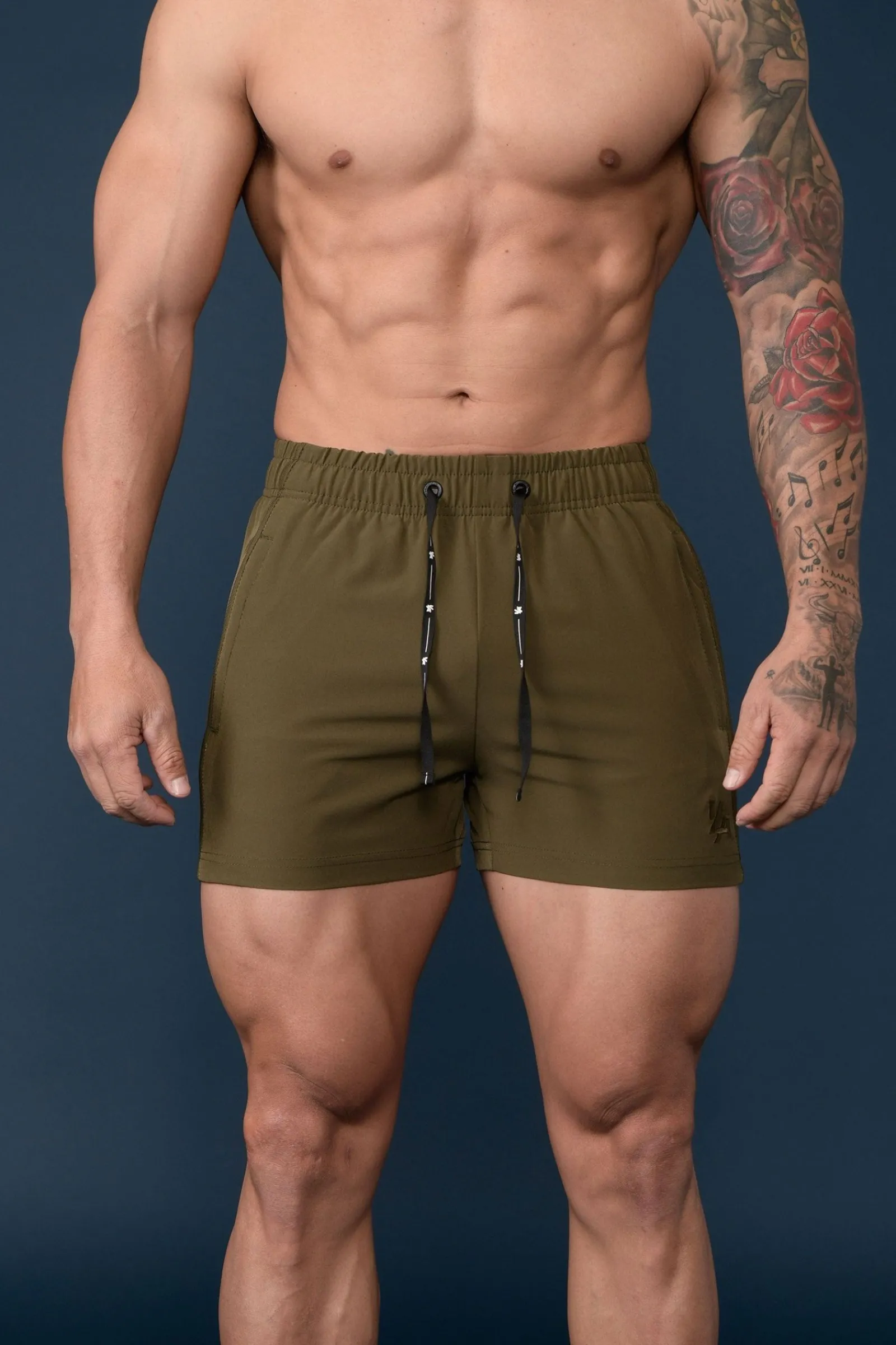 Shorts<Youngla 101 Bodybuilding Short Shorts All Black|Red|Olive|All Grey