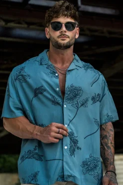 Shirts<Youngla 445 Cabo Vibez Shirts Printed Autumn Nights|Black Essence|Buttermilk Leaves|Chalk Flowers