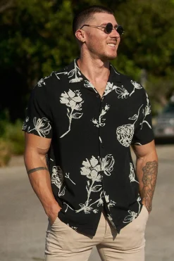 Shirts<Youngla 445 Cabo Vibez Shirts Printed Autumn Nights|Black Essence|Buttermilk Leaves|Chalk Flowers