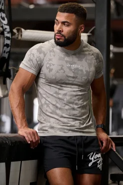 Shirts<Youngla 437 Digital Compression Tees Black|Dark Grey|Light Grey|Purple