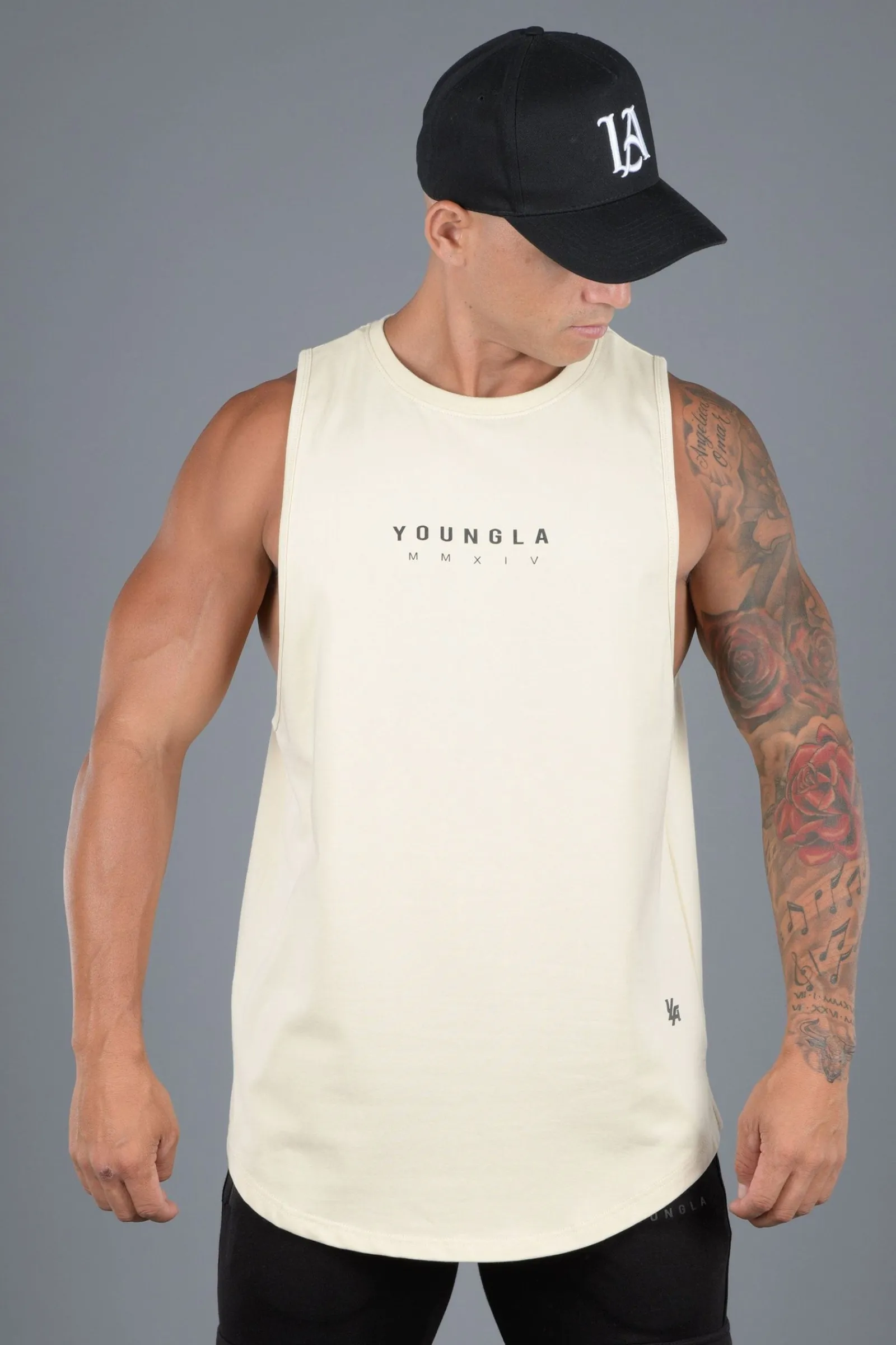 Tanks<Youngla 326 Elemental Tanks Black|Sky Blue|Cream|Grey