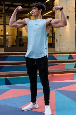 Tanks<Youngla 326 Elemental Tanks Black|Sky Blue|Cream|Grey