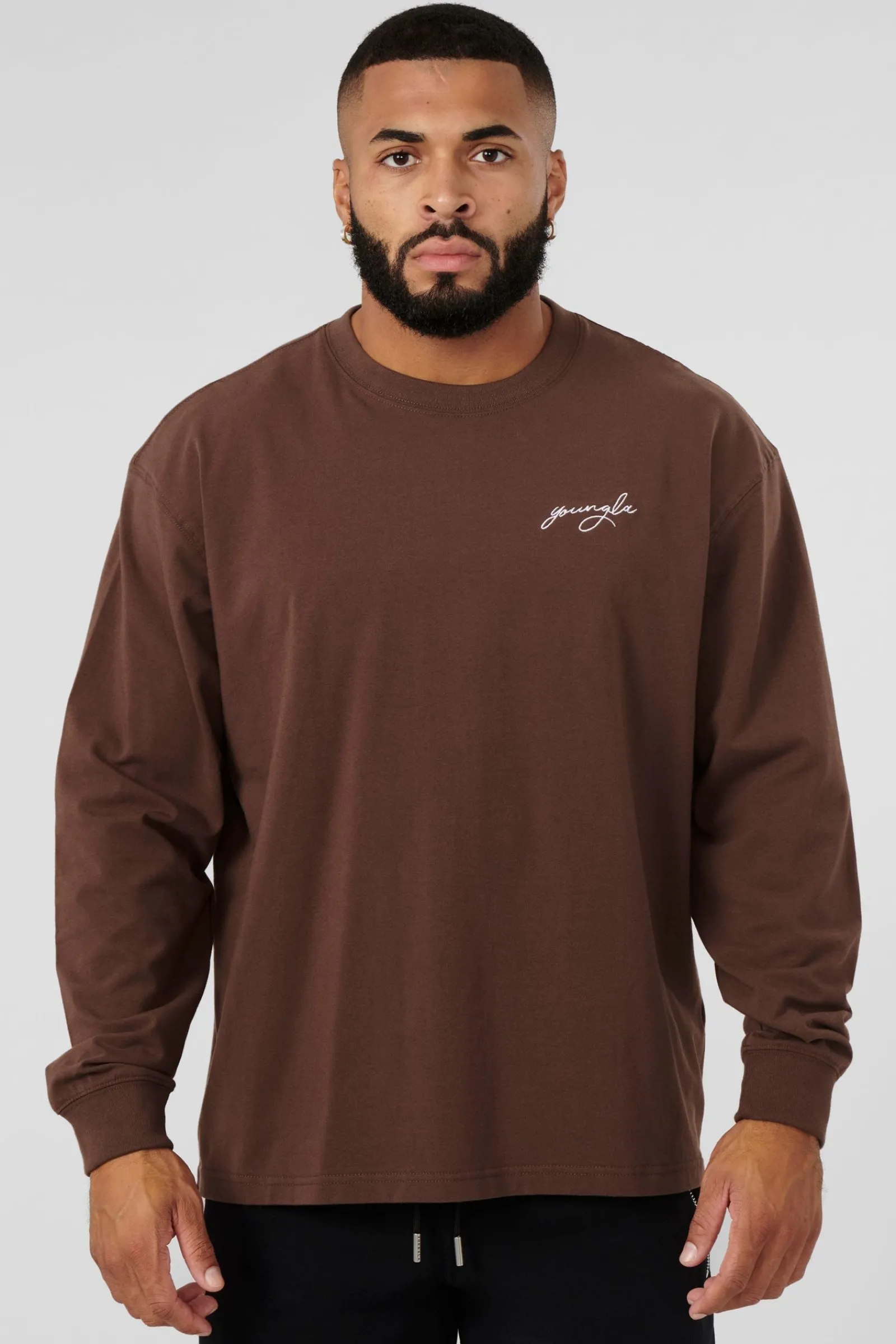 Shirts<Youngla 805 Essential Longsleeves Black|Citadel|Heather Grey|Hot Fudge