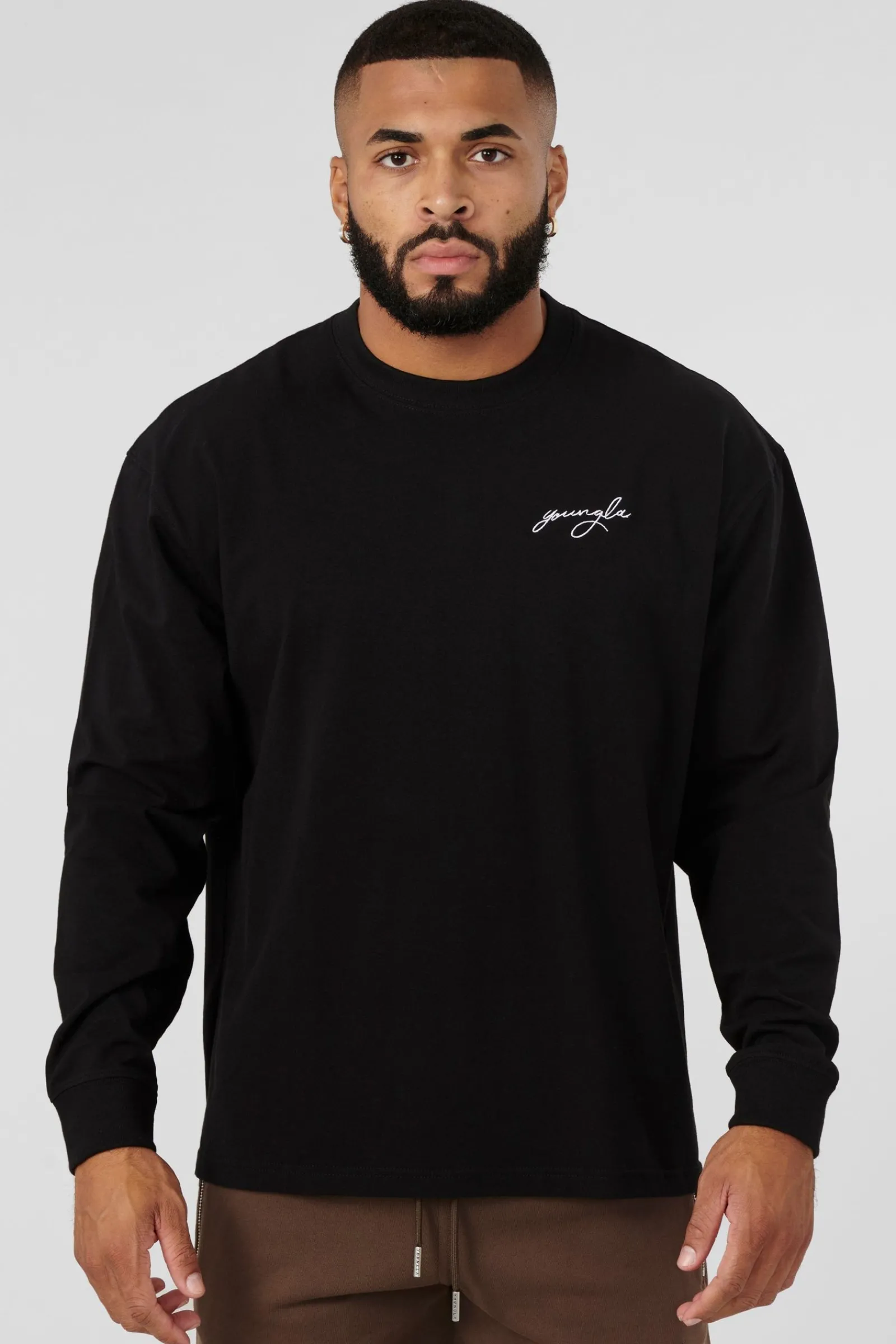Shirts<Youngla 805 Essential Longsleeves Black|Citadel|Heather Grey|Hot Fudge