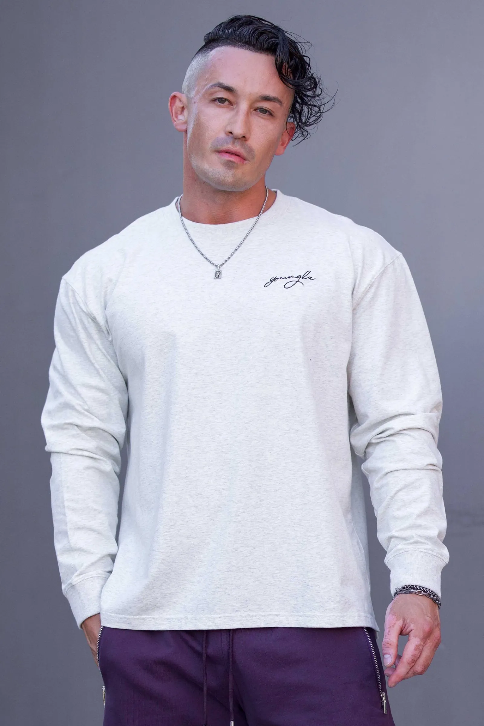 Shirts<Youngla 805 Essential Longsleeves Black|Citadel|Heather Grey|Hot Fudge
