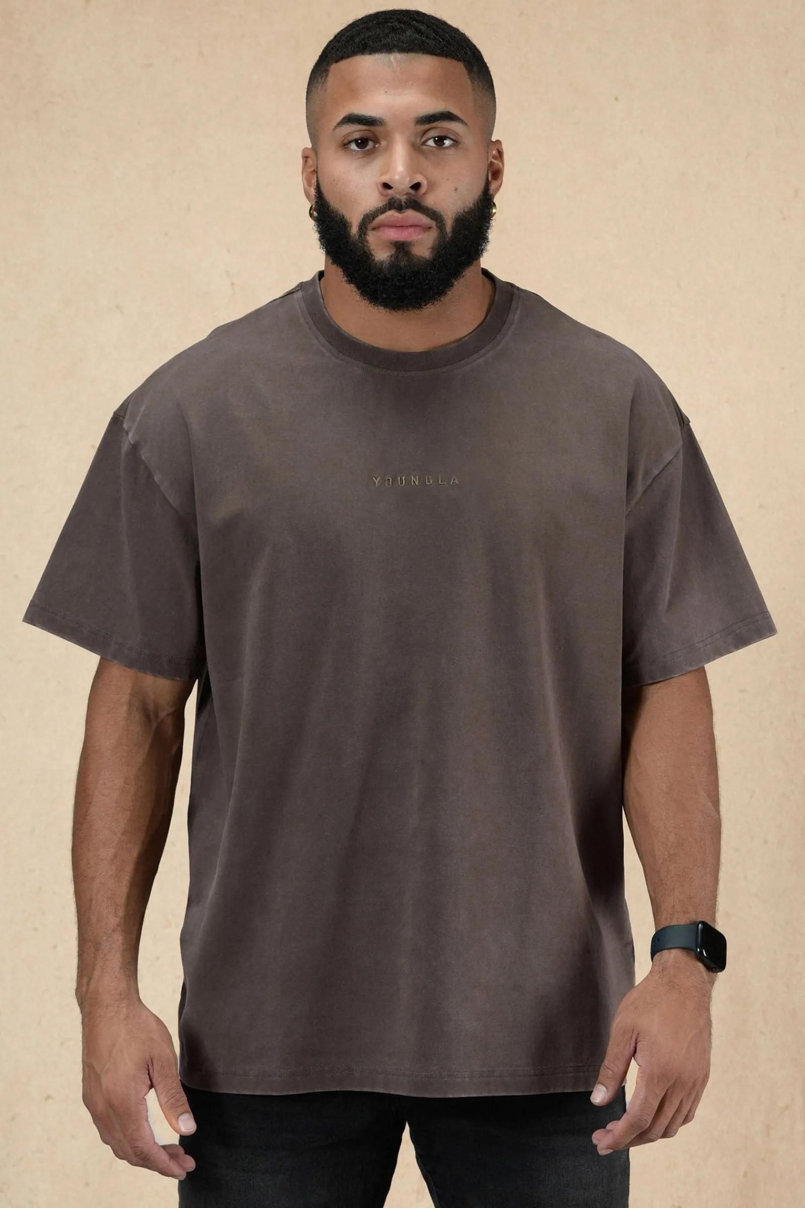 Shirts<Youngla 420 Essential Oversized Tee Black Wash|Brown Wash|Lavender Wash|Orange Wash
