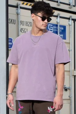 Shirts<Youngla 420 Essential Oversized Tee Black Wash|Brown Wash|Lavender Wash|Orange Wash