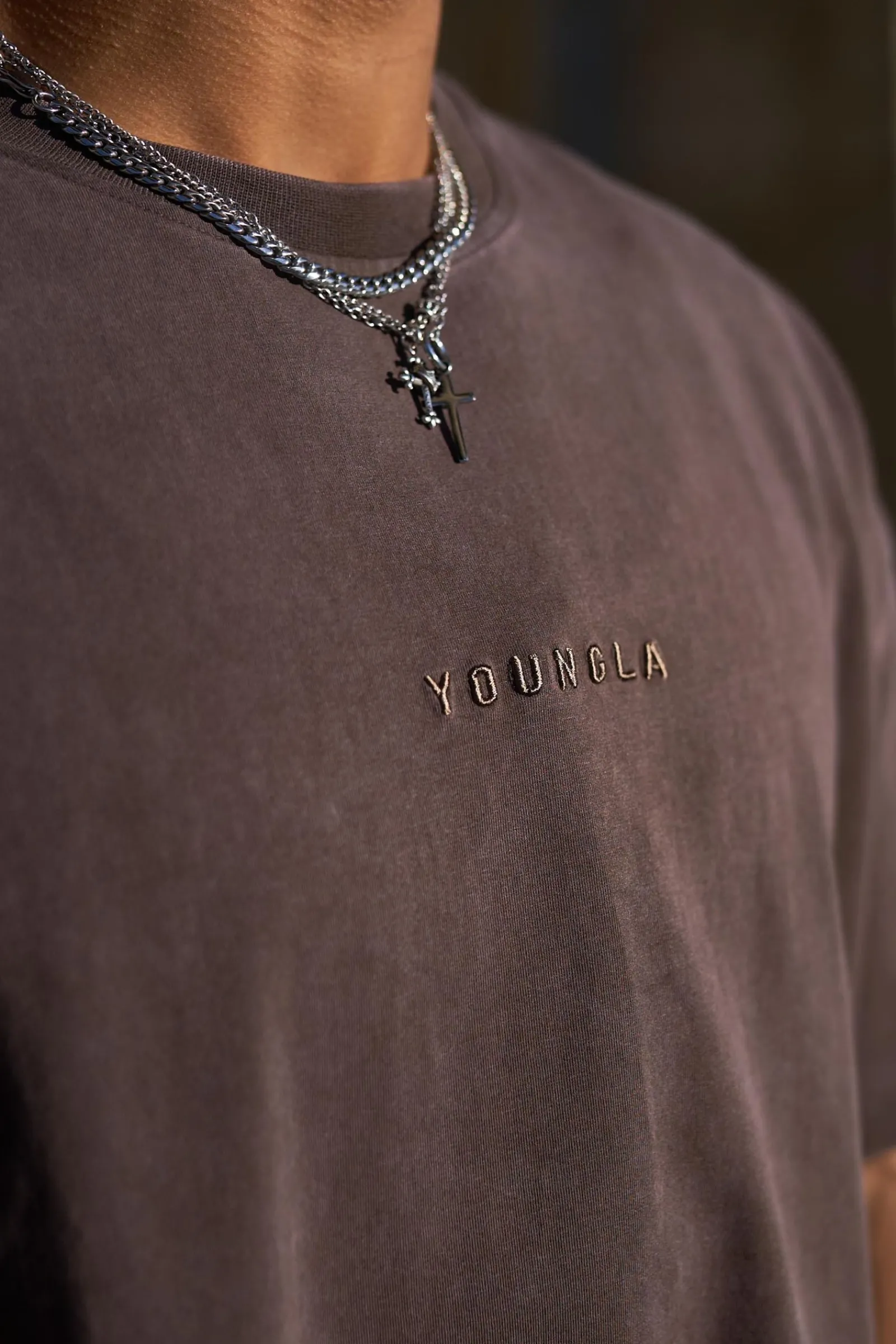 Shirts<Youngla 420 Essential Oversized Tee Black Wash|Brown Wash|Lavender Wash|Orange Wash
