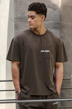 Shirts<Youngla 416 Eternal Pocket Tees Black Wash|Brown Wash|Coal Wash|Heather Grey