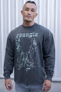 Shirts<Youngla 804 For All The Dogs Longsleeves Black Wash|Brown Wash|Deep Teal Wash|Grey Wash