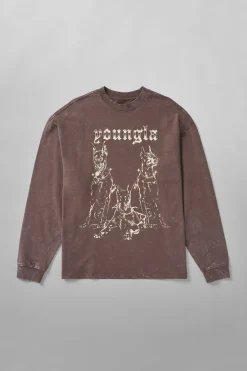 Shirts<Youngla 804 For All The Dogs Longsleeves Black Wash|Brown Wash|Deep Teal Wash|Grey Wash