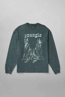 Shirts<Youngla 804 For All The Dogs Longsleeves Black Wash|Brown Wash|Deep Teal Wash|Grey Wash