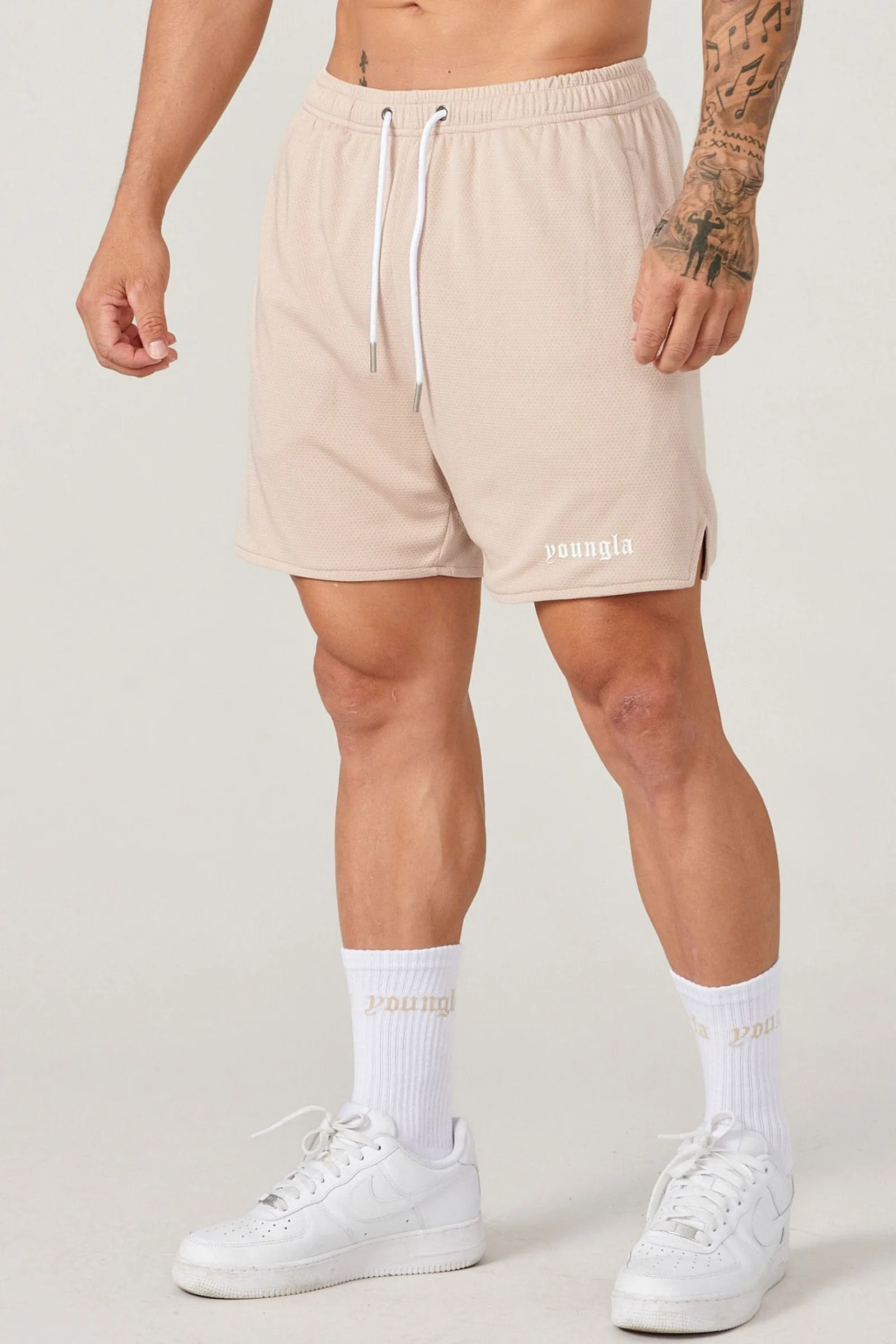 Shorts<Youngla 134 Game-Time Shorts & Socks Set Black|Carolina Blue|Chocolate|Foliage Green