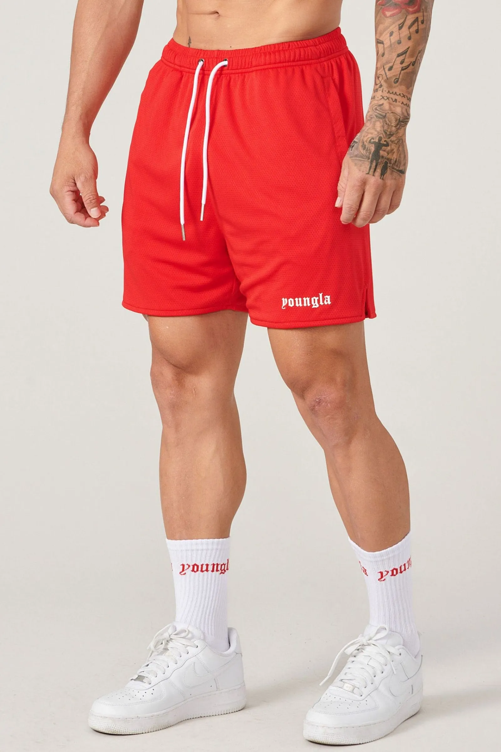 Shorts<Youngla 134 Game-Time Shorts & Socks Set Black|Carolina Blue|Chocolate|Foliage Green