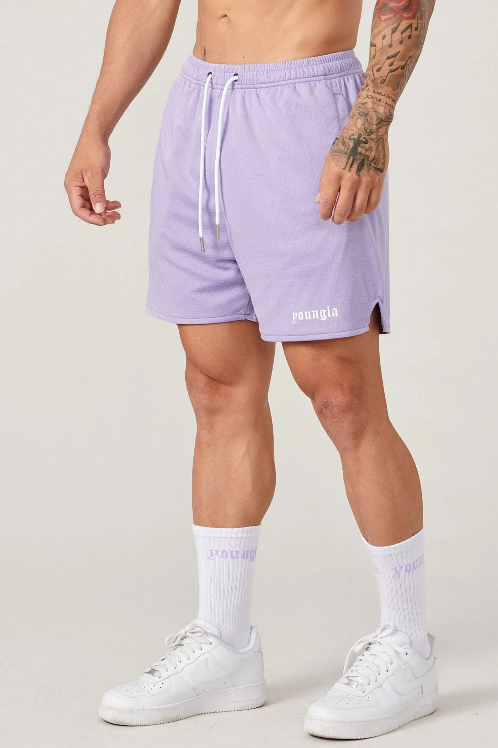 Shorts<Youngla 134 Game-Time Shorts & Socks Set Black|Carolina Blue|Chocolate|Foliage Green