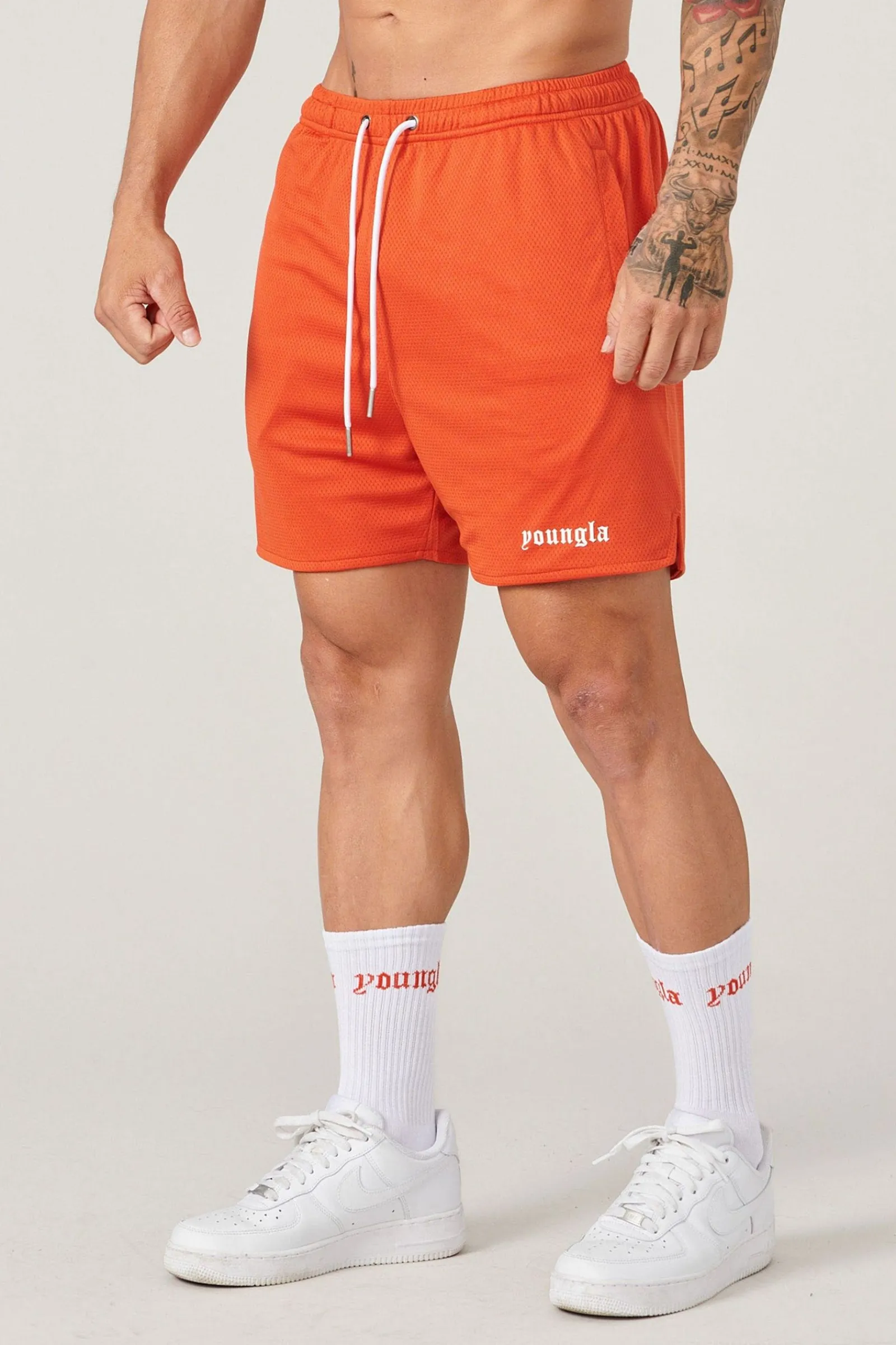 Shorts<Youngla 134 Game-Time Shorts & Socks Set Black|Carolina Blue|Chocolate|Foliage Green