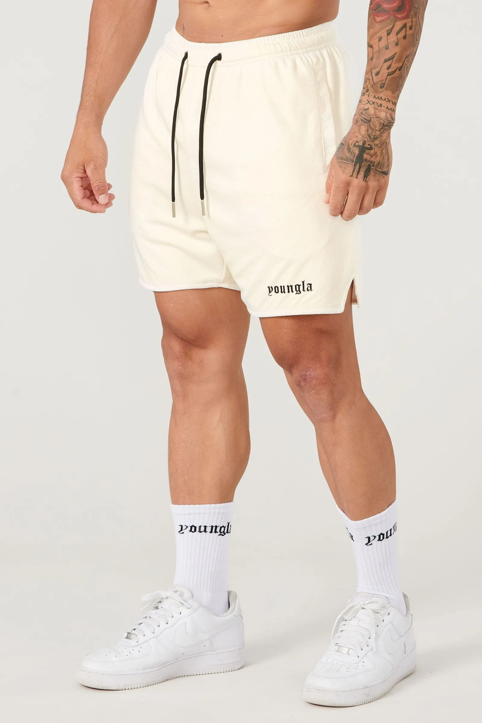 Shorts<Youngla 134 Game-Time Shorts & Socks Set Black|Carolina Blue|Chocolate|Foliage Green