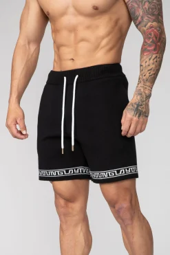 Shorts<Youngla 116 Hieroglyphic Knitted Shorts Black|Burgundy|Navy|Off-White