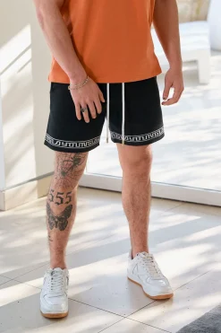 Shorts<Youngla 116 Hieroglyphic Knitted Shorts Black|Burgundy|Navy|Off-White
