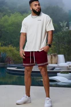 Shorts<Youngla 116 Hieroglyphic Knitted Shorts Black|Burgundy|Navy|Off-White
