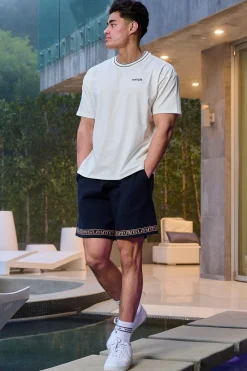 Shorts<Youngla 116 Hieroglyphic Knitted Shorts Black|Burgundy|Navy|Off-White