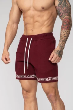 Shorts<Youngla 116 Hieroglyphic Knitted Shorts Black|Burgundy|Navy|Off-White