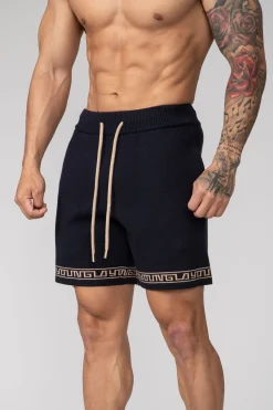 Shorts<Youngla 116 Hieroglyphic Knitted Shorts Black|Burgundy|Navy|Off-White