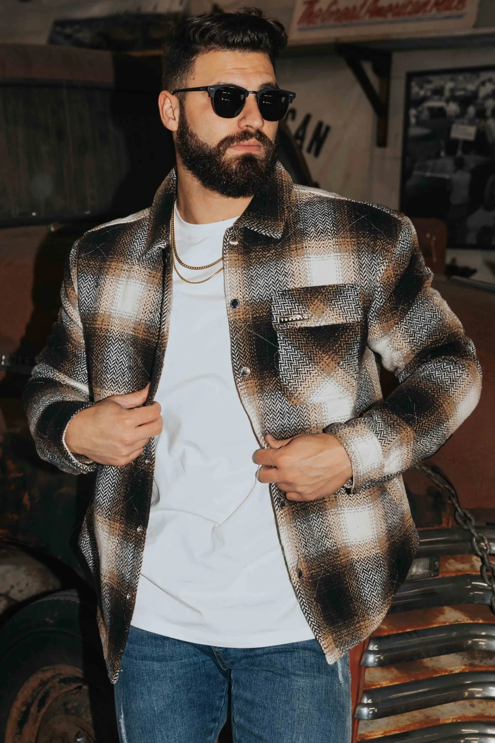 Outerwear<Youngla 556 High Profile Flannel Jacket Black|Brown|Kashmir Blue|Rusty Orange