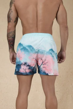 Shorts<Youngla 135 House Party Shorts Midnight Lightning|Japanese Sunrise|Spring Scenery|Blue Ink