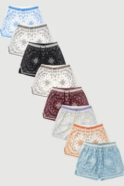 Shorts<Youngla 132 Infamous Bandana Shorts Black|Blue|Burgundy|Chocolate