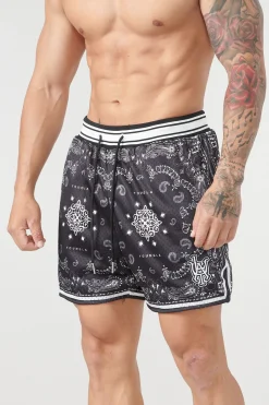 Shorts<Youngla 132 Infamous Bandana Shorts Black|Blue|Burgundy|Chocolate