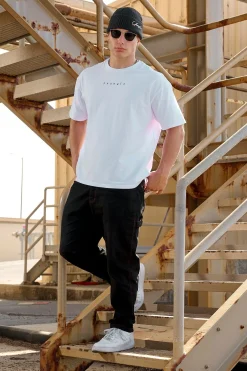 Shirts<Youngla 481 Letter Tees Black|Brown|White|Gunmetal