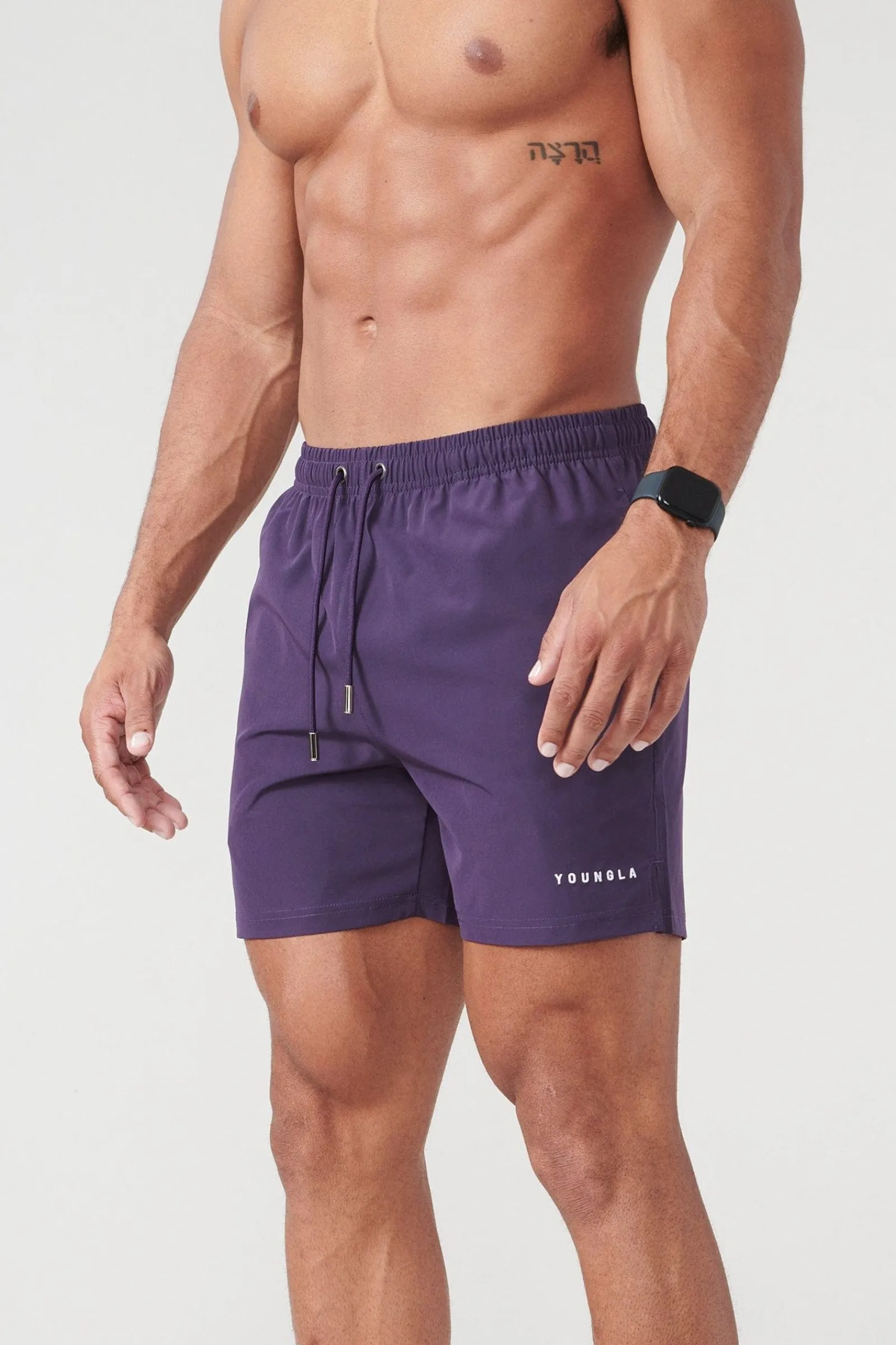 Shorts<Youngla 140 Night Swim Shorts Colors 23' Coffee|Light Grey|Navy|Olive