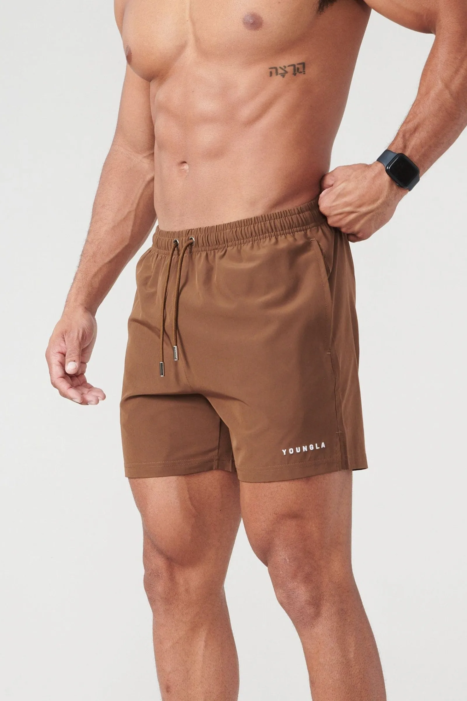 Shorts<Youngla 140 Night Swim Shorts Colors 23' Coffee|Light Grey|Navy|Olive
