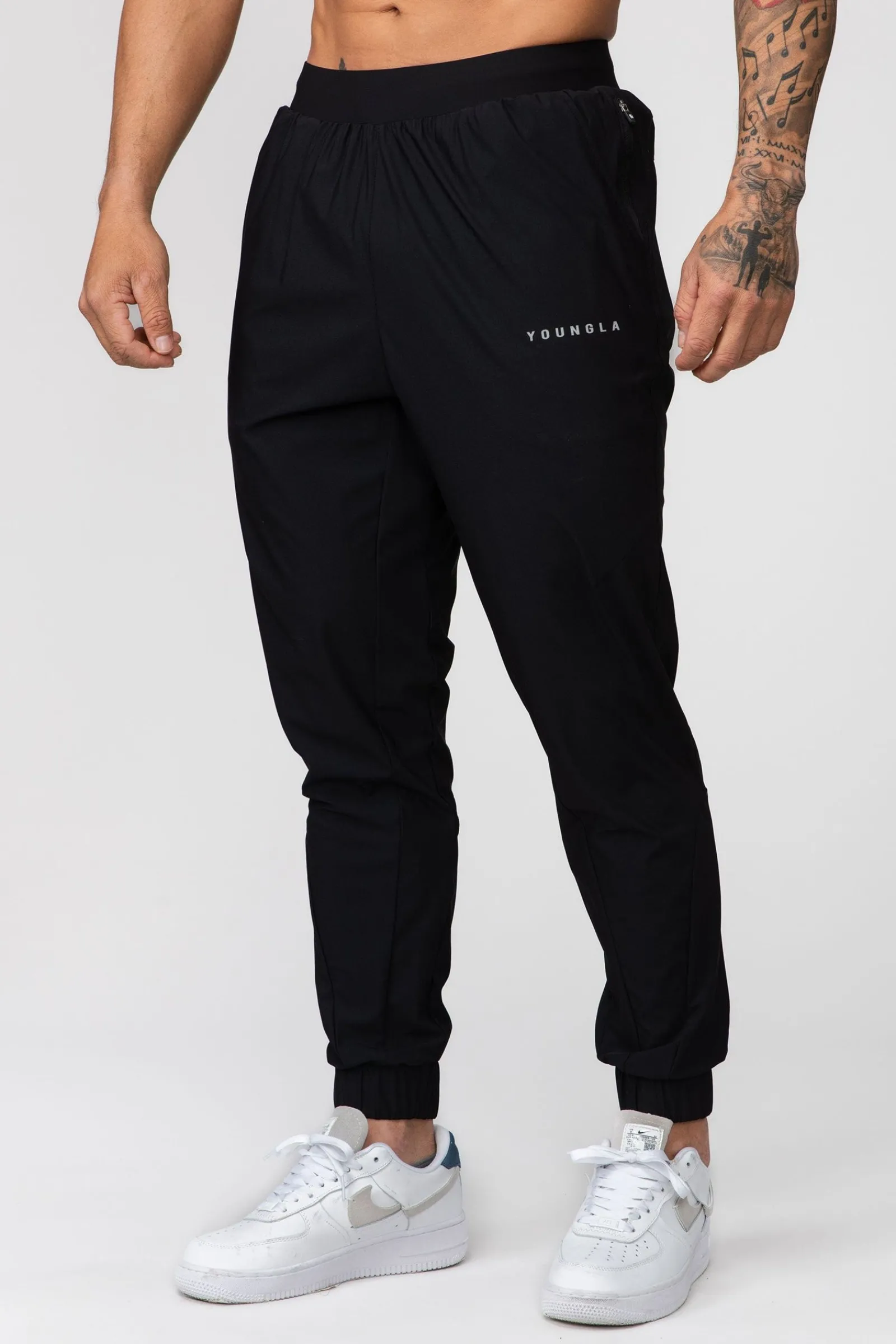 Joggers<Youngla 237 Nylon Training Joggers Black|Dark Chocolate|Flint Stone|Light Grey