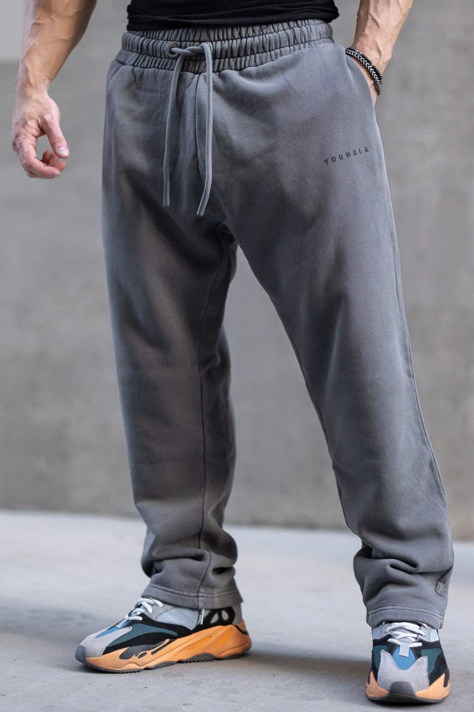 Joggers<Youngla 261 Old School No Cuff Joggers Black Wash|Brown Wash|Cream Wash|Grey Wash
