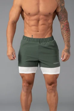 Shorts<Youngla 144 Peak Velocity Compression Shorts Black|Forest Green|Navy|Off-White