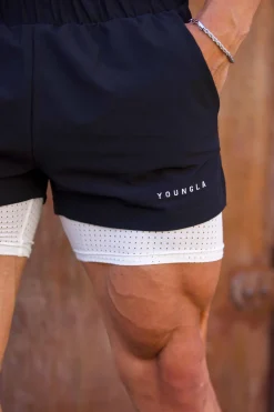 Shorts<Youngla 144 Peak Velocity Compression Shorts Black|Forest Green|Navy|Off-White