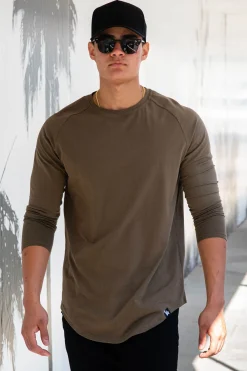 Shirts<Youngla 410 Perfect Raglan Long Sleeve Shirts Black|Charcoal|Sea Green|Salmon