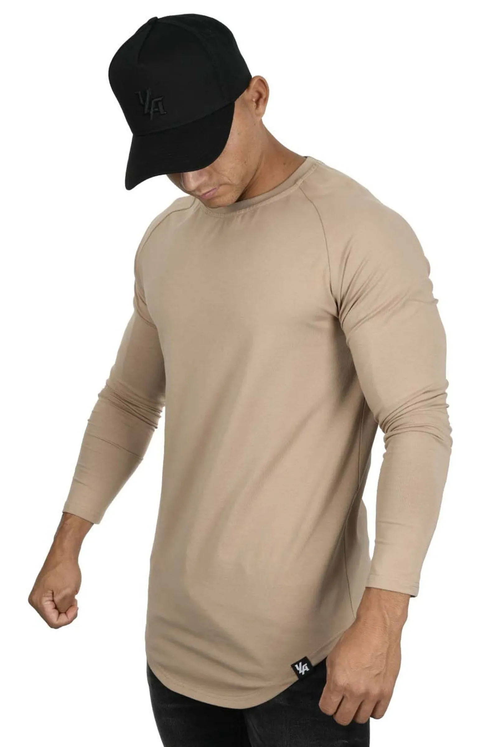 Shirts<Youngla 410 Perfect Raglan Long Sleeve Shirts Black|Charcoal|Sea Green|Salmon