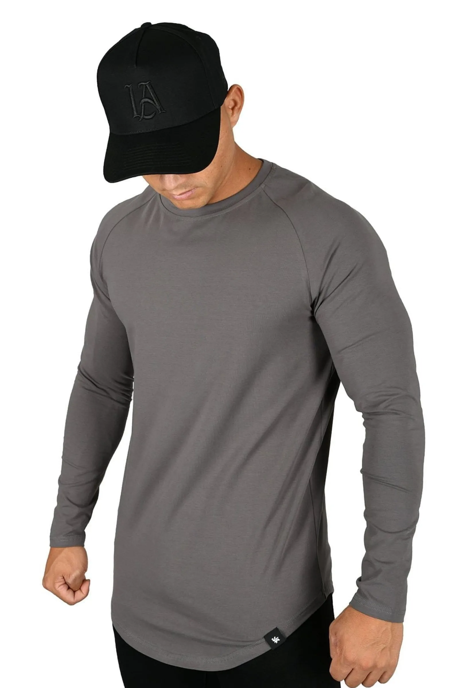 Shirts<Youngla 410 Perfect Raglan Long Sleeve Shirts Black|Charcoal|Sea Green|Salmon