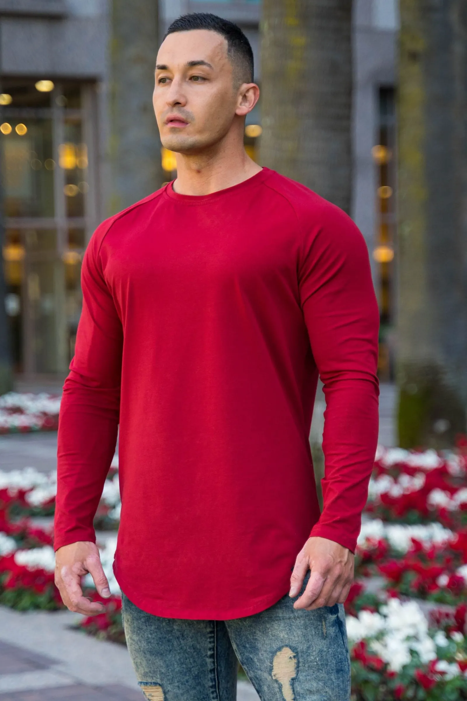 Shirts<Youngla 410 Perfect Raglan Long Sleeve Shirts Black|Charcoal|Sea Green|Salmon