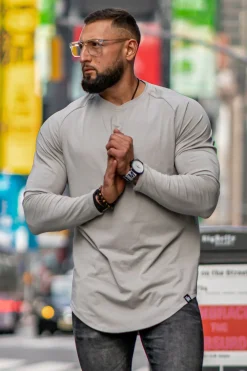 Shirts<Youngla 410 Perfect Raglan Long Sleeve Shirts Black|Charcoal|Sea Green|Salmon