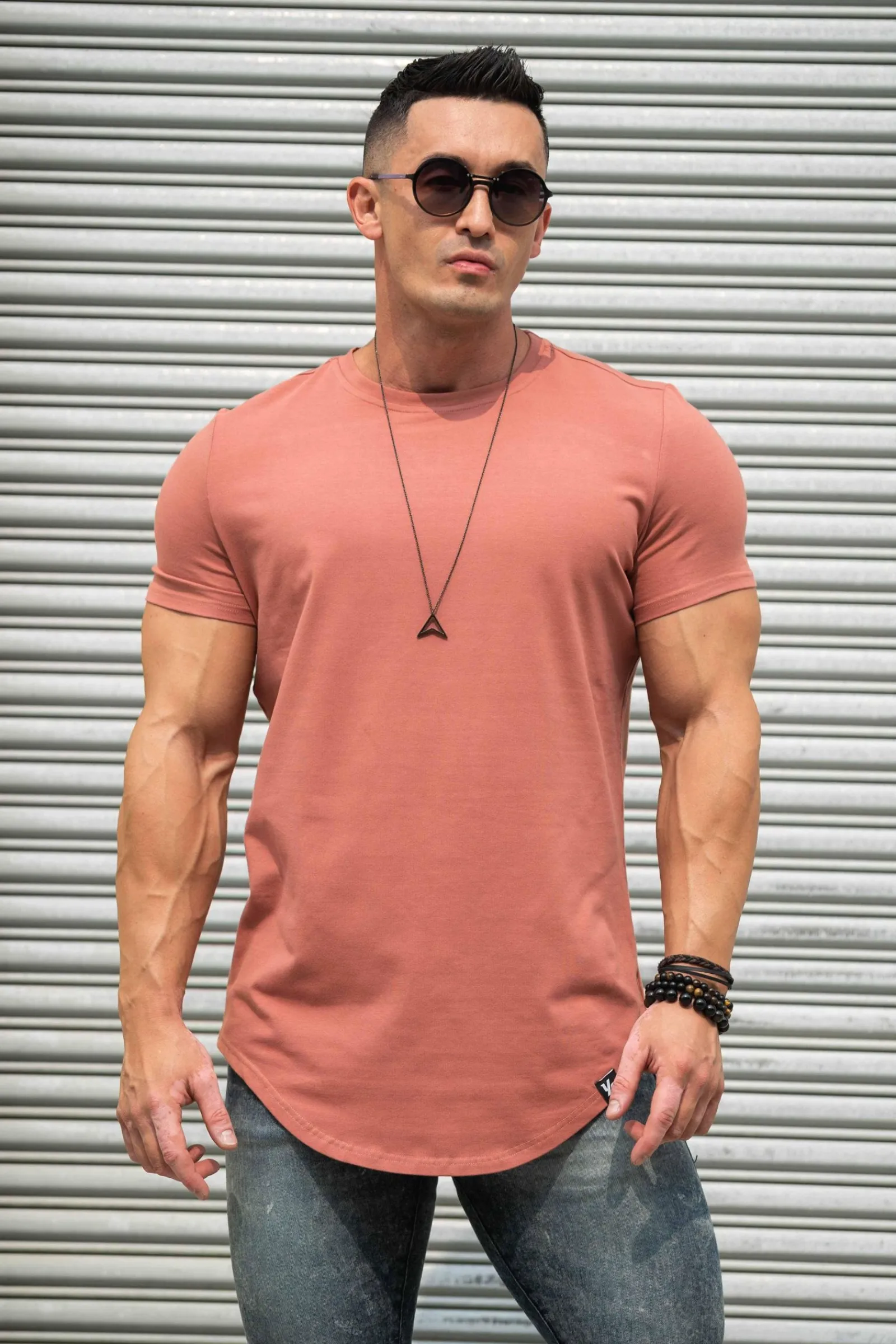 Shirts<Youngla 402 Perfect Tee-Scallop Bottom Black|Grey|Beige|White
